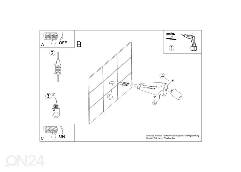 Seinävalaisin Fornes 1, musta kuvasuurennos