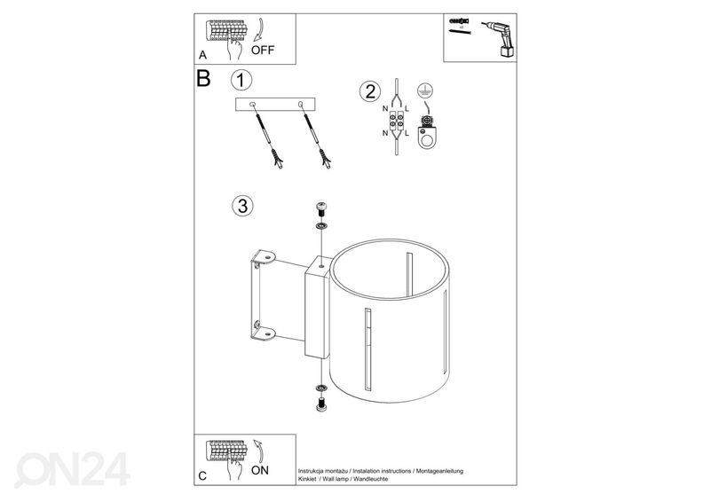 Seinävalaisin Inez, harmaa kuvasuurennos