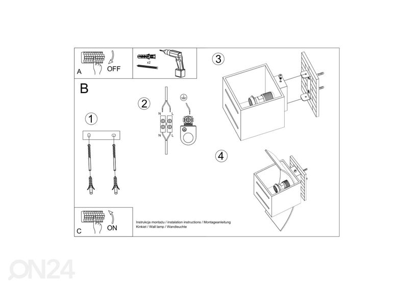 Seinävalaisin Loreto, valkoinen kuvasuurennos