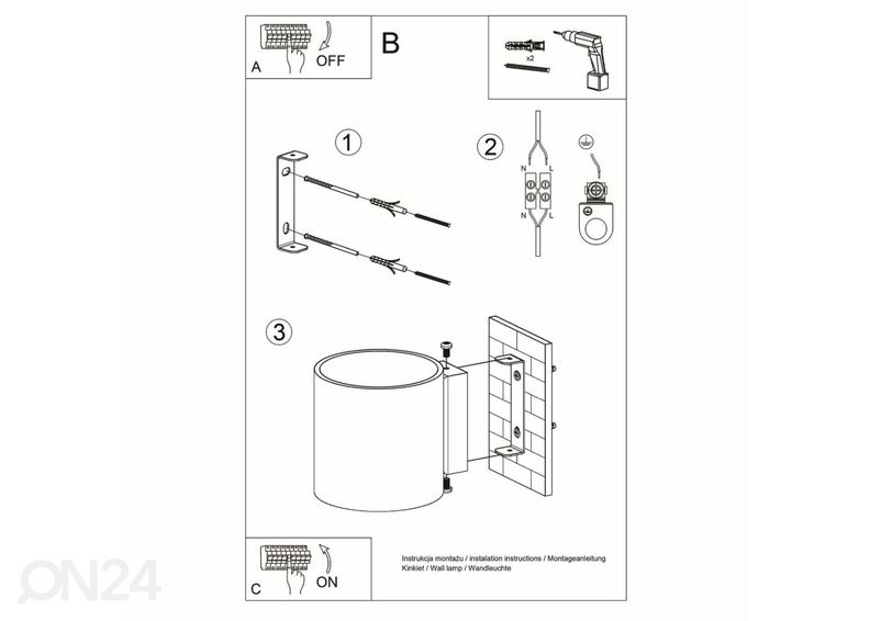 Seinävalaisin Orbis 1, harmaa kuvasuurennos