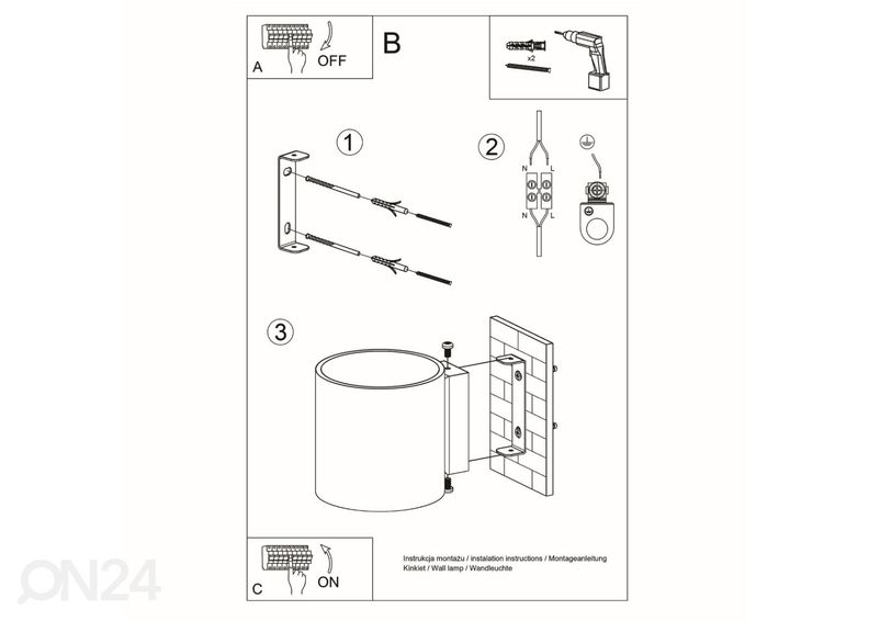Seinävalaisin Orbis, betoni kuvasuurennos