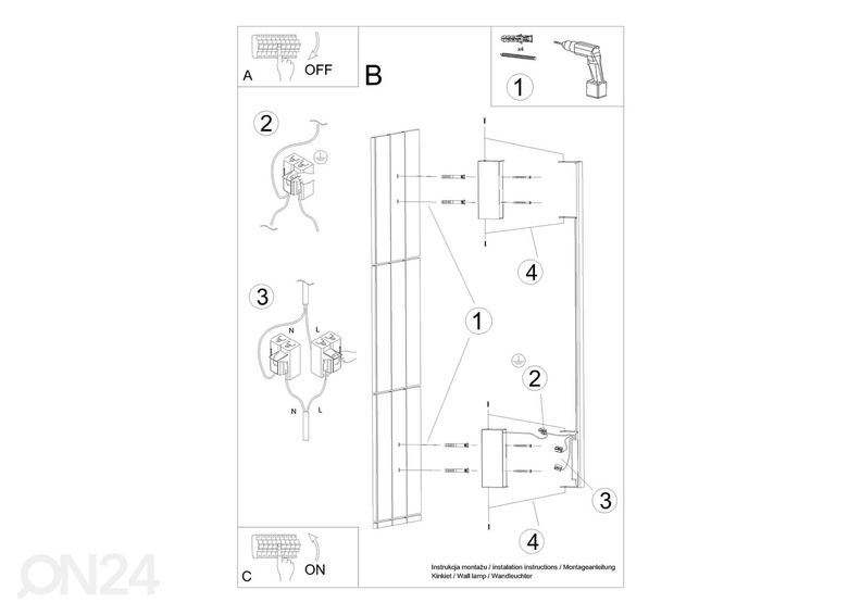 Seinävalaisin Sappo M, valkoinen, 3000K kuvasuurennos