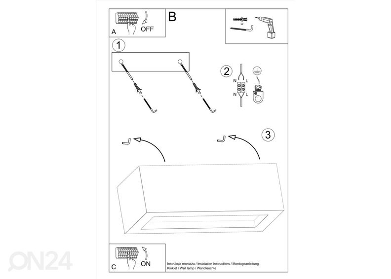 Seinävalaisin Vega 30, betoni kuvasuurennos