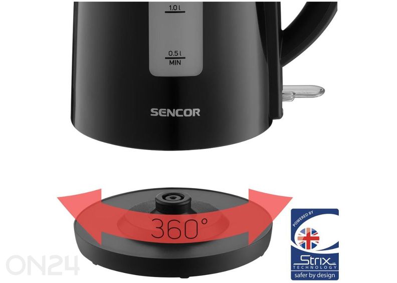 Sencor SWK2710BK -vedenkeitin 1,7 L, musta kuvasuurennos