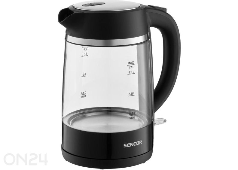 Sencor SWK2711BK -vedenkeitin lasirungolla kuvasuurennos