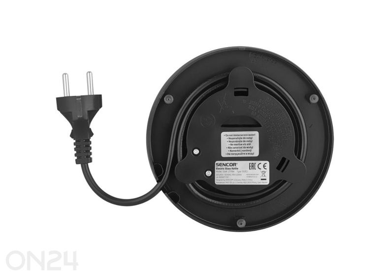 Sencor SWK2711BK -vedenkeitin lasirungolla kuvasuurennos