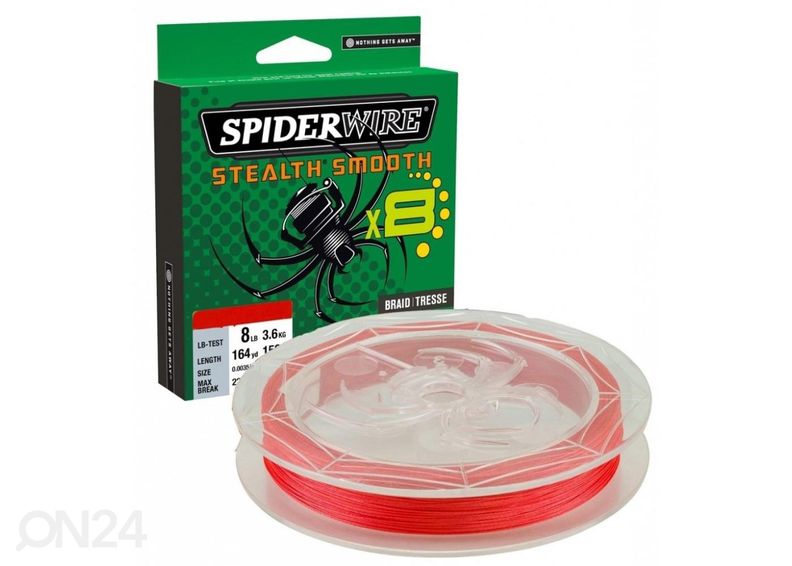 Siima SpirderWire stealth smooth 8 punainen 0,12 mm 150 m kuvasuurennos