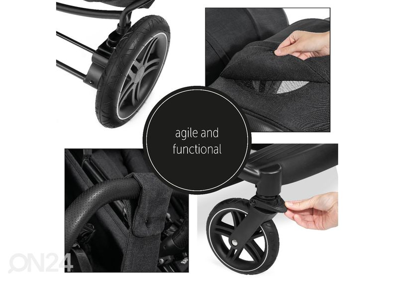 Sisarusrattaat Hauck Select Uptown Duo Melange musta kuvasuurennos