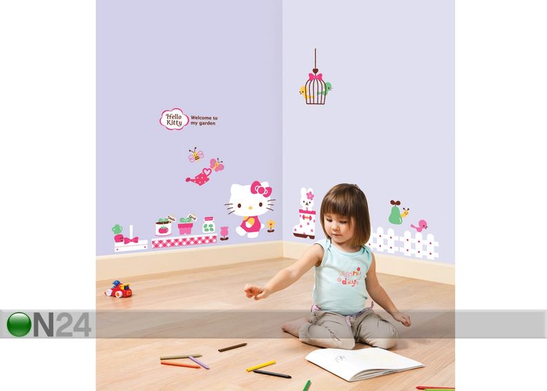 Sisustustarra HELLO KITTY PUUTARHA kuvasuurennos
