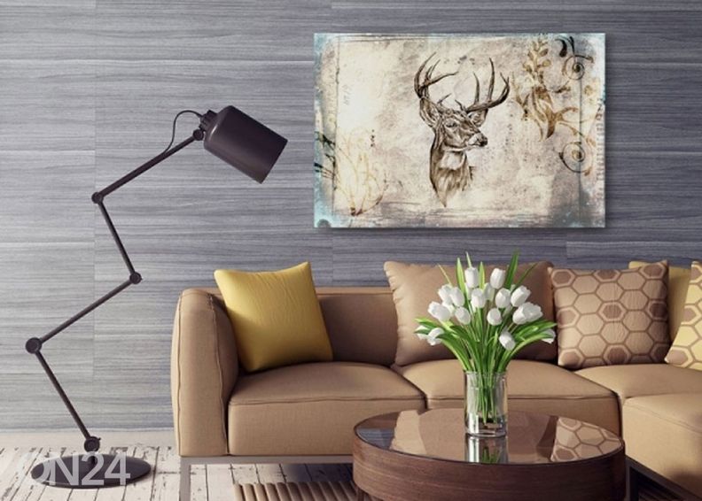 Sisustustaulu Deer's head 30x40 cm kuvasuurennos