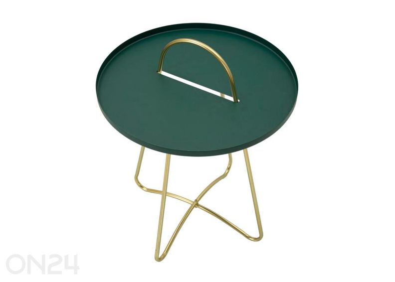 Sivupöytä Grent Ø 45 cm, vihreä/kullanvärinen kuvasuurennos