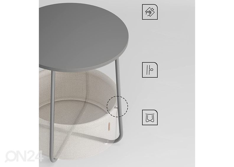 Sivupöytä säilytyskorilla Oskar, harmaa kuvasuurennos