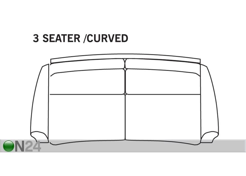 Sohva Malmö untuvatyynyillä 3-istuttava, kaareva kuvasuurennos