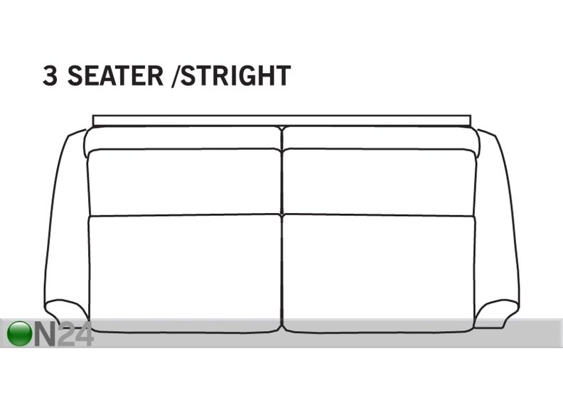 Sohva Malmö untuvatyynyillä 3-istuttava, suora kuvasuurennos