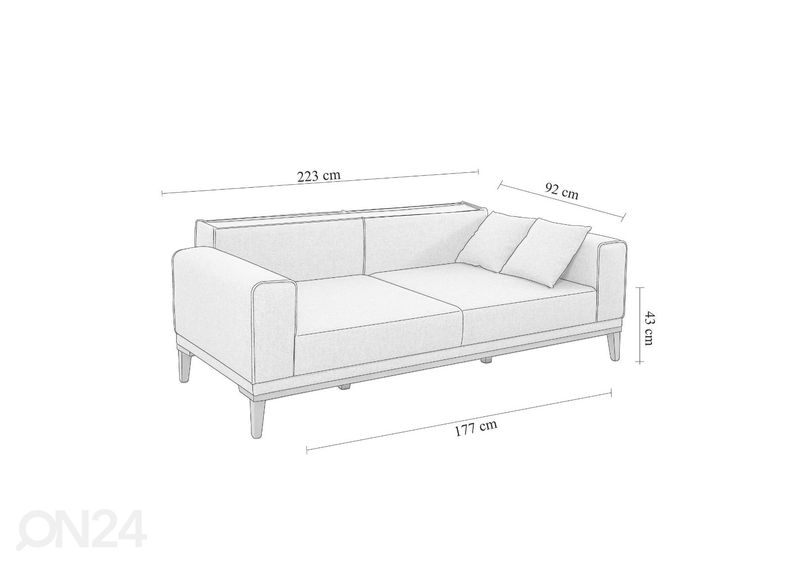 Sohvakalusto + käsinojatarjotin kuvasuurennos