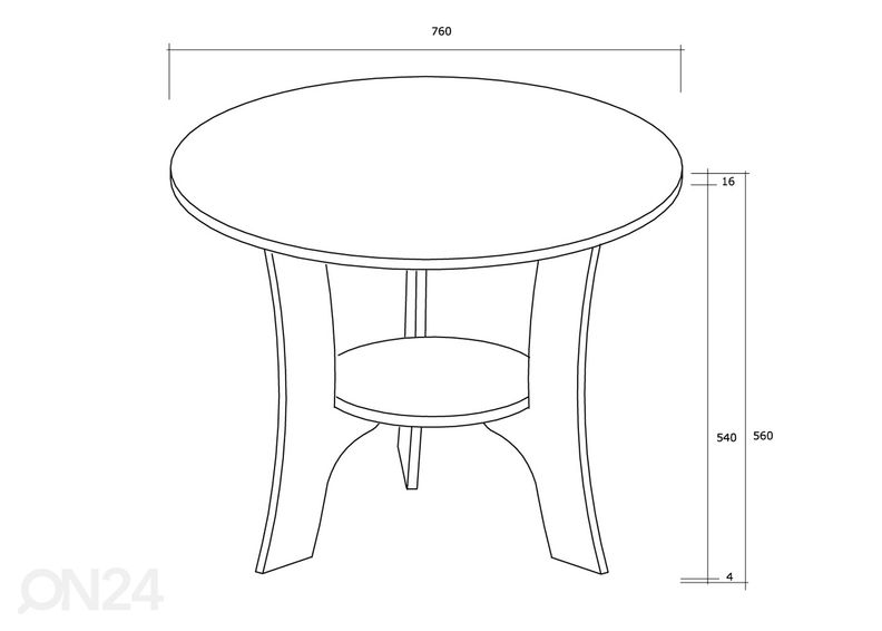 Sohvapöytä Ø 75 cm kuvasuurennos