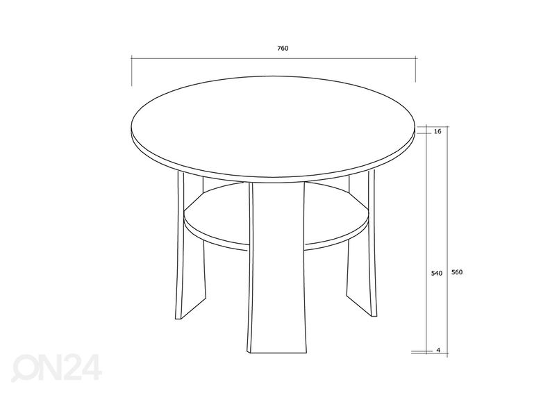 Sohvapöytä Ø 75 cm kuvasuurennos