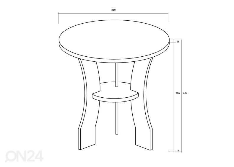 Sohvapöytä Ø 80 cm kuvasuurennos