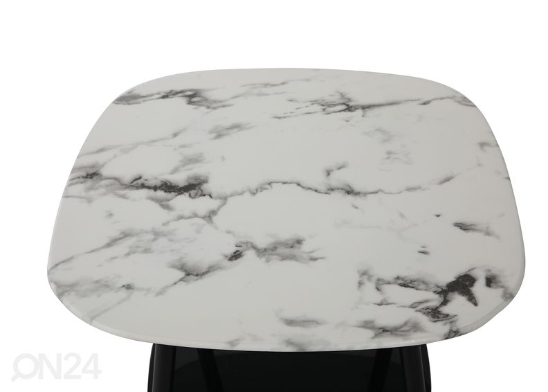 Sohvapöytä 55x55 cm, valkoinen/musta kuvasuurennos