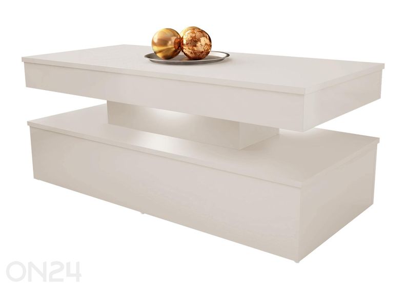 Sohvapöytä Glossa 120x55 cm + LED kuvasuurennos