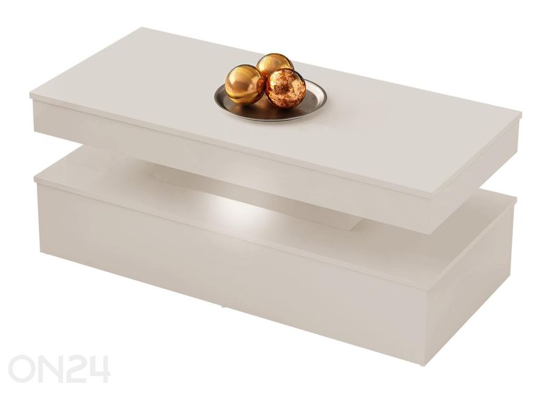 Sohvapöytä Glossa 120x55 cm + LED kuvasuurennos