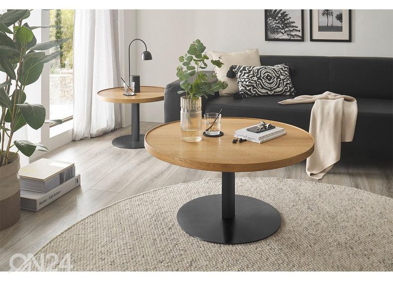 Sohvapöytä Monteverde tammi / musta Ø60 cm kuvasuurennos