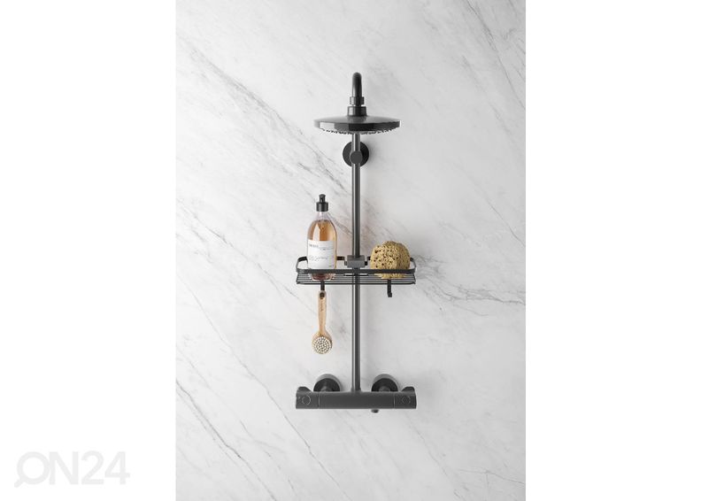 Suihkuhylly Origin matala, 29x11x9 cm, musta kuvasuurennos