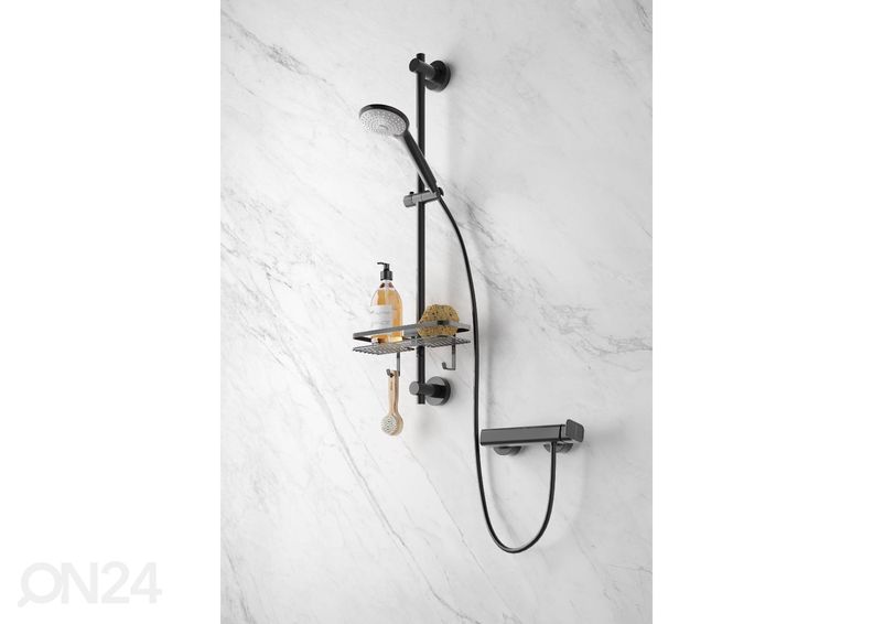 Suihkuhylly Origin matala, 29x11x9 cm, musta kuvasuurennos