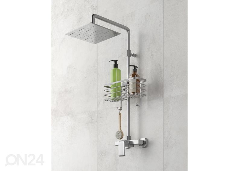 Suihkuhylly Origin syvä, 29x11x15 cm, hopea kuvasuurennos