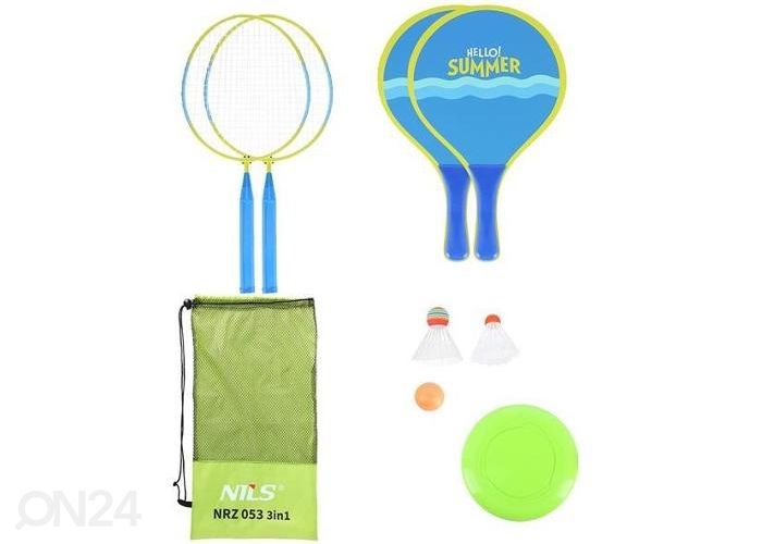 Sulkapallosetti 3in1 Nils Junior NRZ053 kuvasuurennos