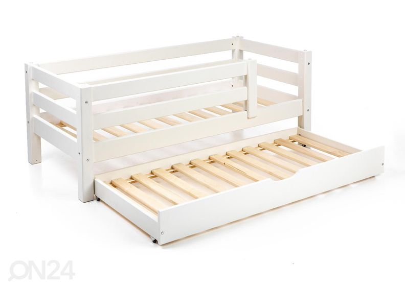Suwem massiivipuinen lastensänky Liisa 70x160 cm turvalaidoilla ja varasängyllä kuvasuurennos
