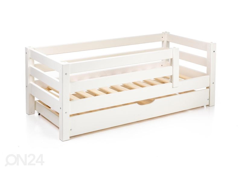 Suwem massiivipuinen lastensänky Liisa 70x160 cm turvalaidoilla ja varasängyllä kuvasuurennos