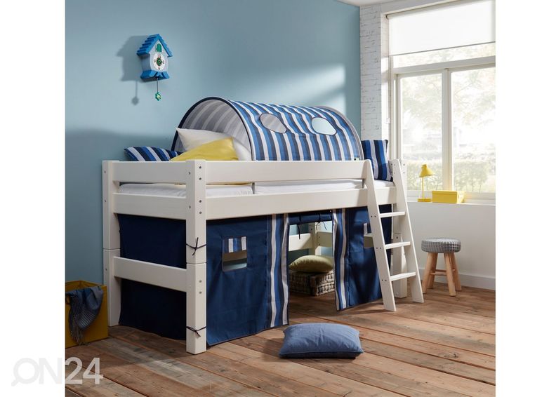 Suwem puolikorkea parvisänky Lahe MINI viistotikkailla 80x160 cm kuvasuurennos