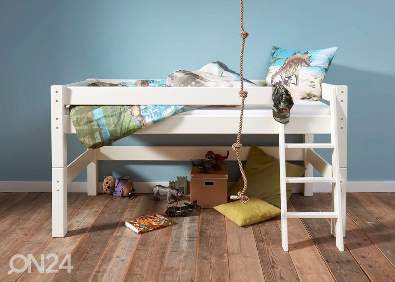 Suwem puolikorkea parvisänky Lahe MINI viistotikkailla 80x160 cm kuvasuurennos