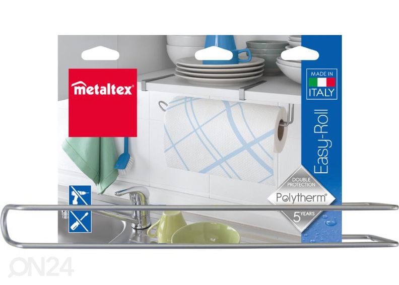 Talouspaperiteline Easy-Roll, 35x18x10 cm, hopeanvärinen kuvasuurennos