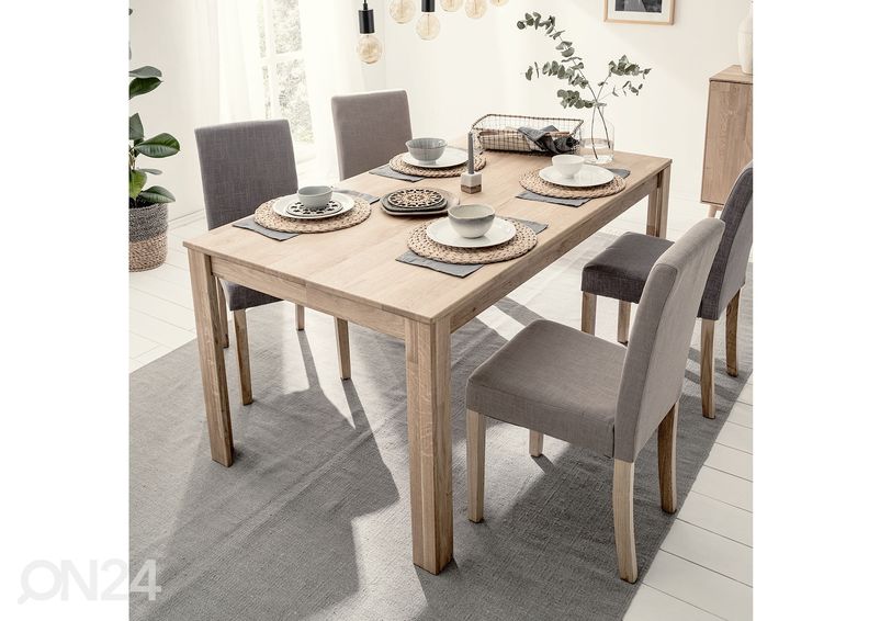 Tammi jatkettava ruokapöytä Liina 140-200x90 cm, valkoinen öljy kuvasuurennos