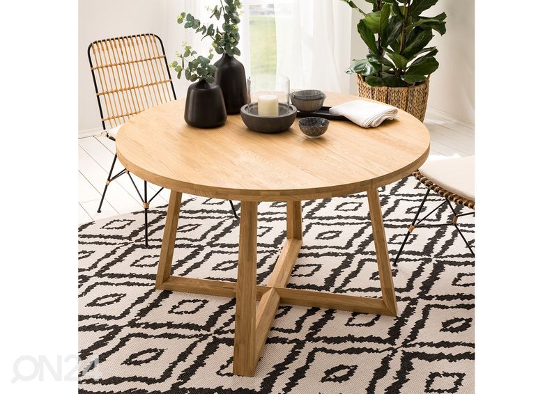 Tammi jatkettava ruokapöytä Merbi 120/160x120 cm kuvasuurennos