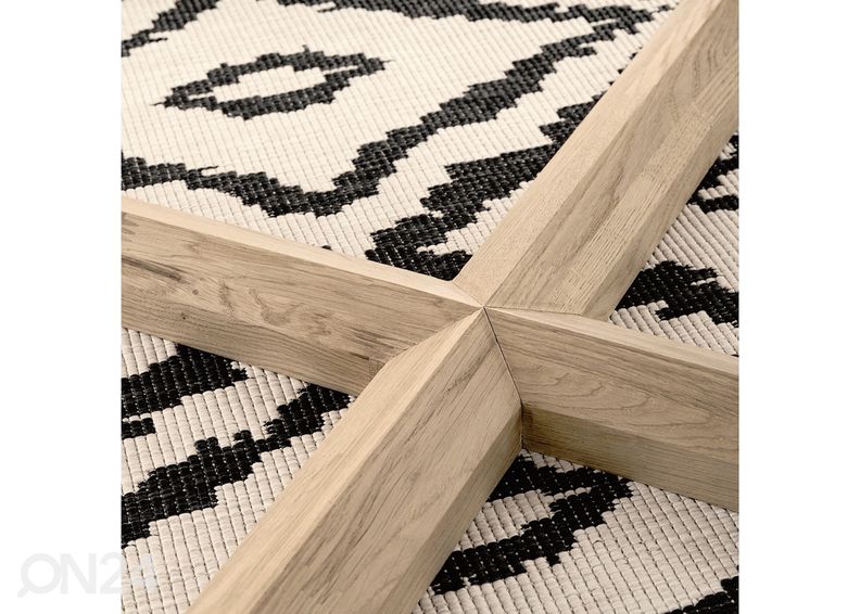 Tammi jatkettava ruokapöytä Merbi 120/160x120 cm, valkoinen öljy kuvasuurennos