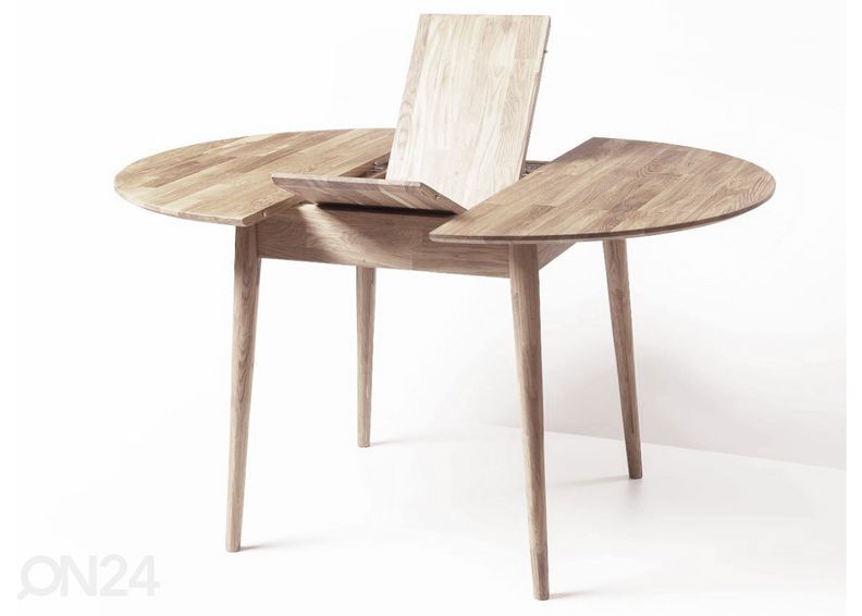 Tammi jatkettava ruokapöytä Scan 100/130x100 cm, valkoinen öljy kuvasuurennos