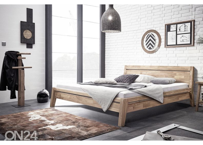 Tammi sänky Brigitte 140x200 cm, valkoinen öljy kuvasuurennos