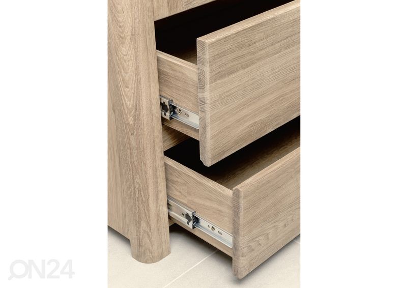 Tammi vitriinikaappi Lausenne, valkoinen öljy kuvasuurennos