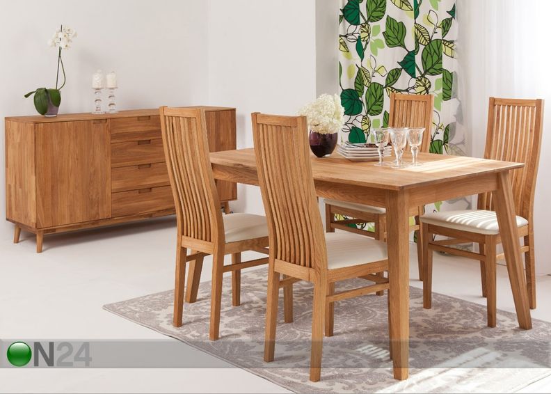 Tamminen ruokapöytä Genf 160x90 cm kuvasuurennos
