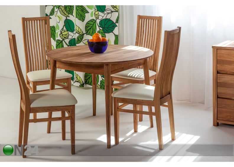 Tamminen ruokapöytä Scan Ø85 cm kuvasuurennos