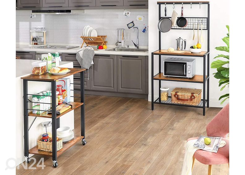 Tarjoiluvaunu 60x40 cm, ruksea / musta kuvasuurennos