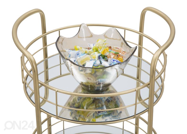 Tarjoiluvaunu Glam Ø38 cm, kulta kuvasuurennos