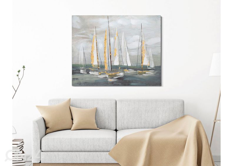 Taulu Gold Boat 100x80 cm kuvasuurennos