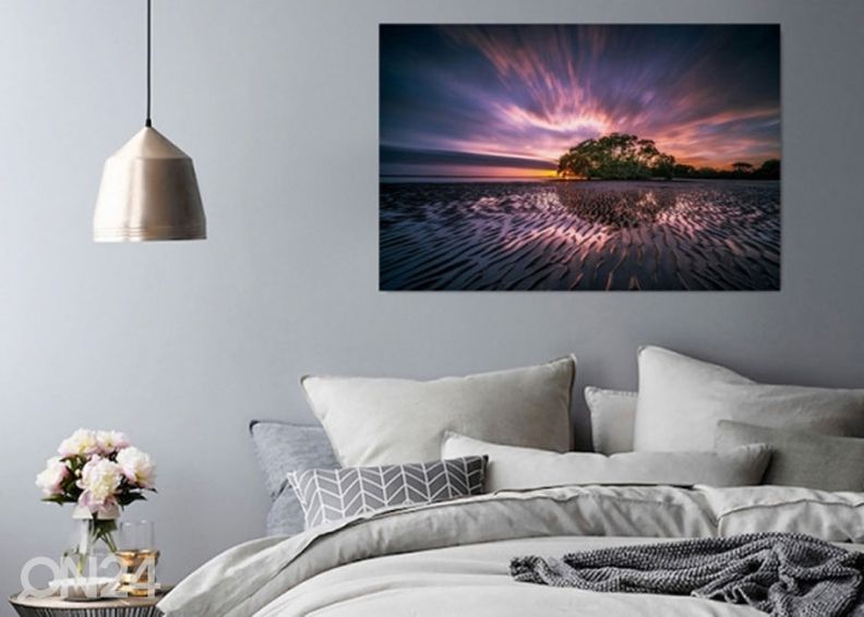 Taulu Sunset on the beach 70x100 cm kuvasuurennos