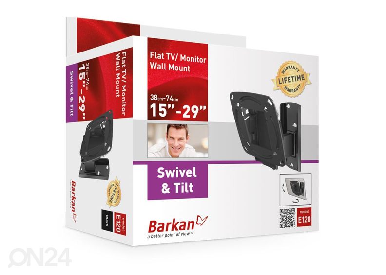 Television seinäteline Barkan E120.B 13"- 29" kuvasuurennos