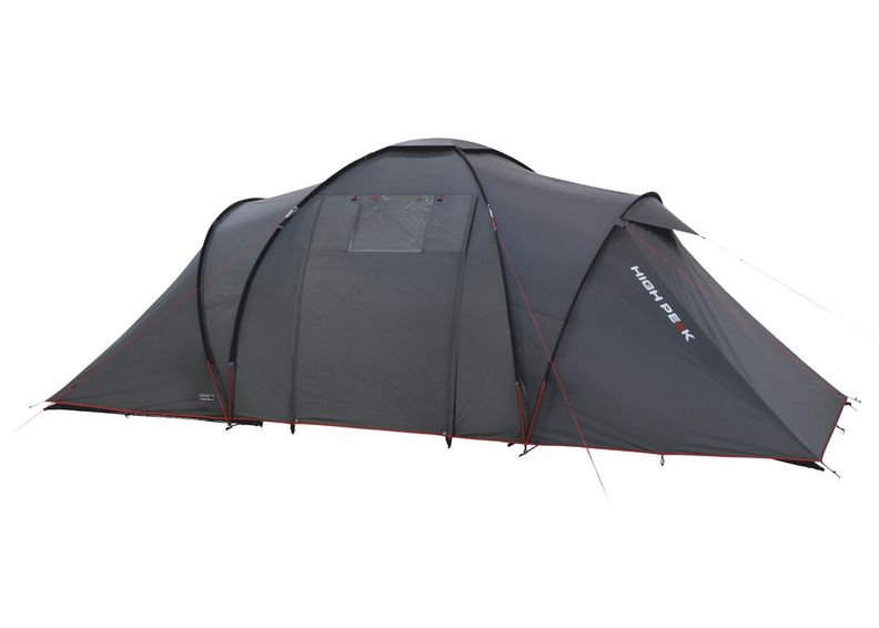 Teltta Como 4 tummanharmaa / punainen High Peak kuvasuurennos