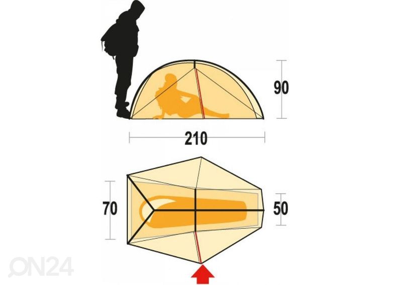 Teltta FERRINO Nemesi 1 hengelle kuvasuurennos
